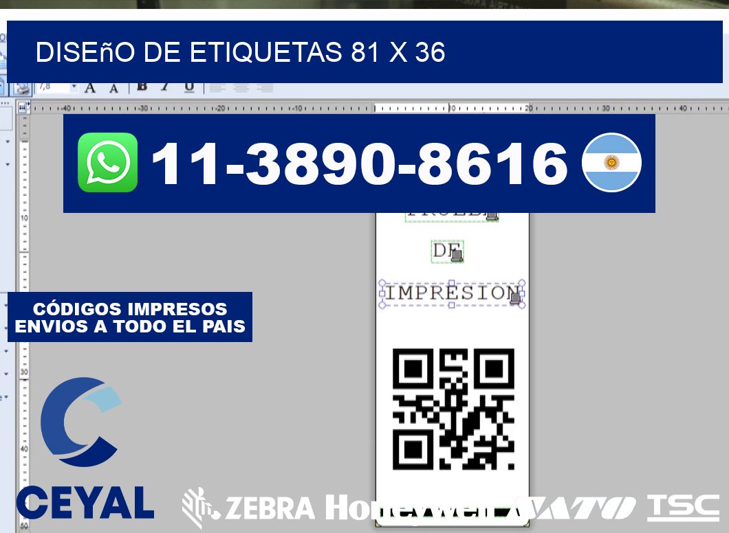diseño de etiquetas 81 x 36