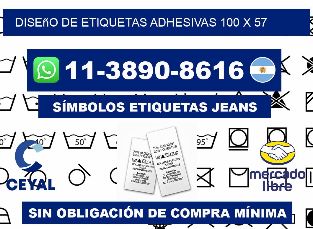 diseño de etiquetas adhesivas 100 x 57