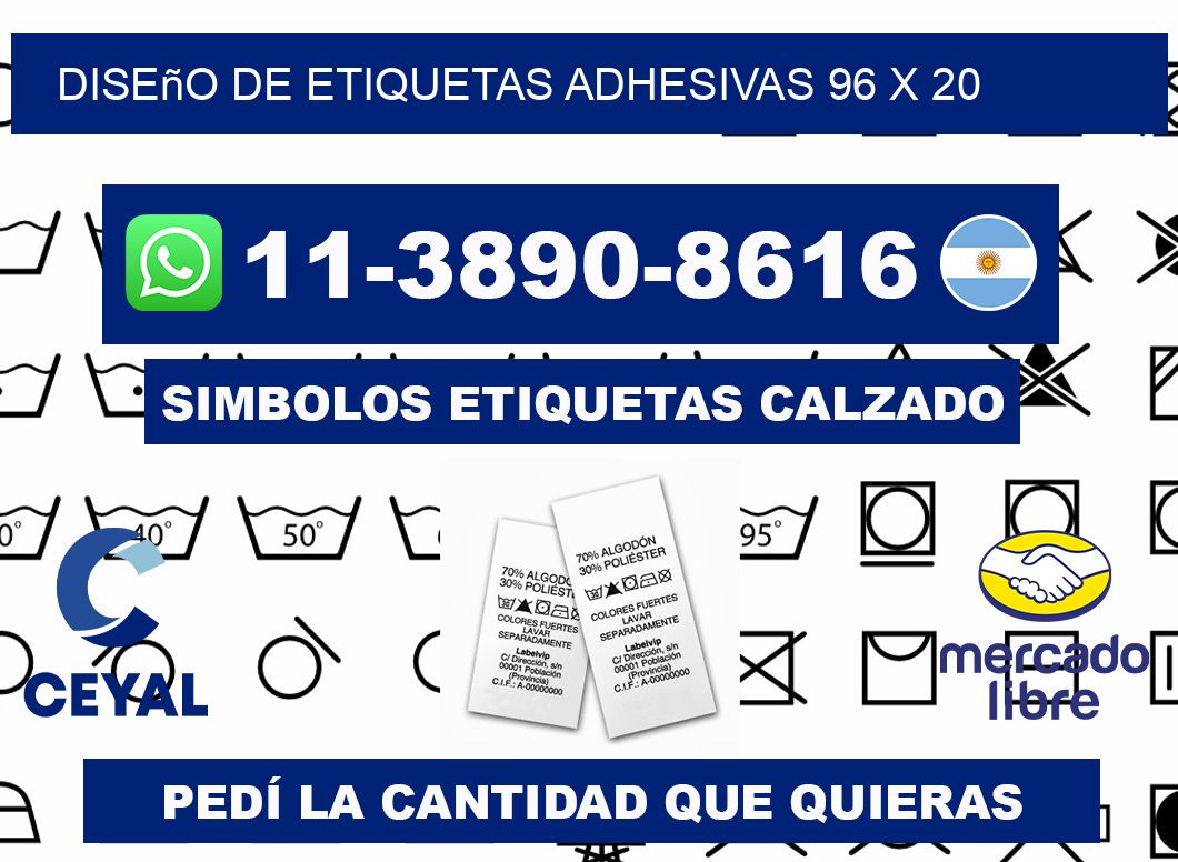 diseño de etiquetas adhesivas 96 x 20