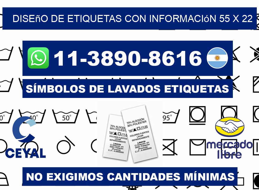 diseño de etiquetas con información 55 x 22
