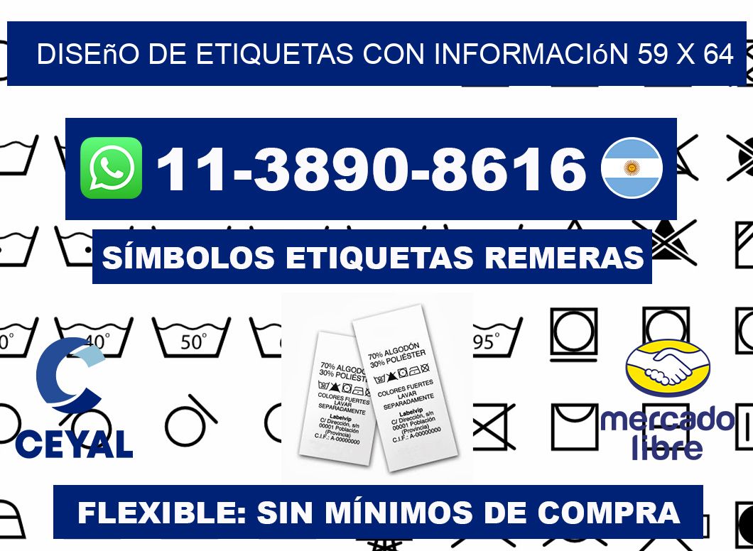 diseño de etiquetas con información 59 x 64