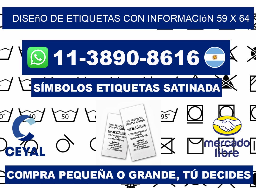 diseño de etiquetas con información 59 x 64