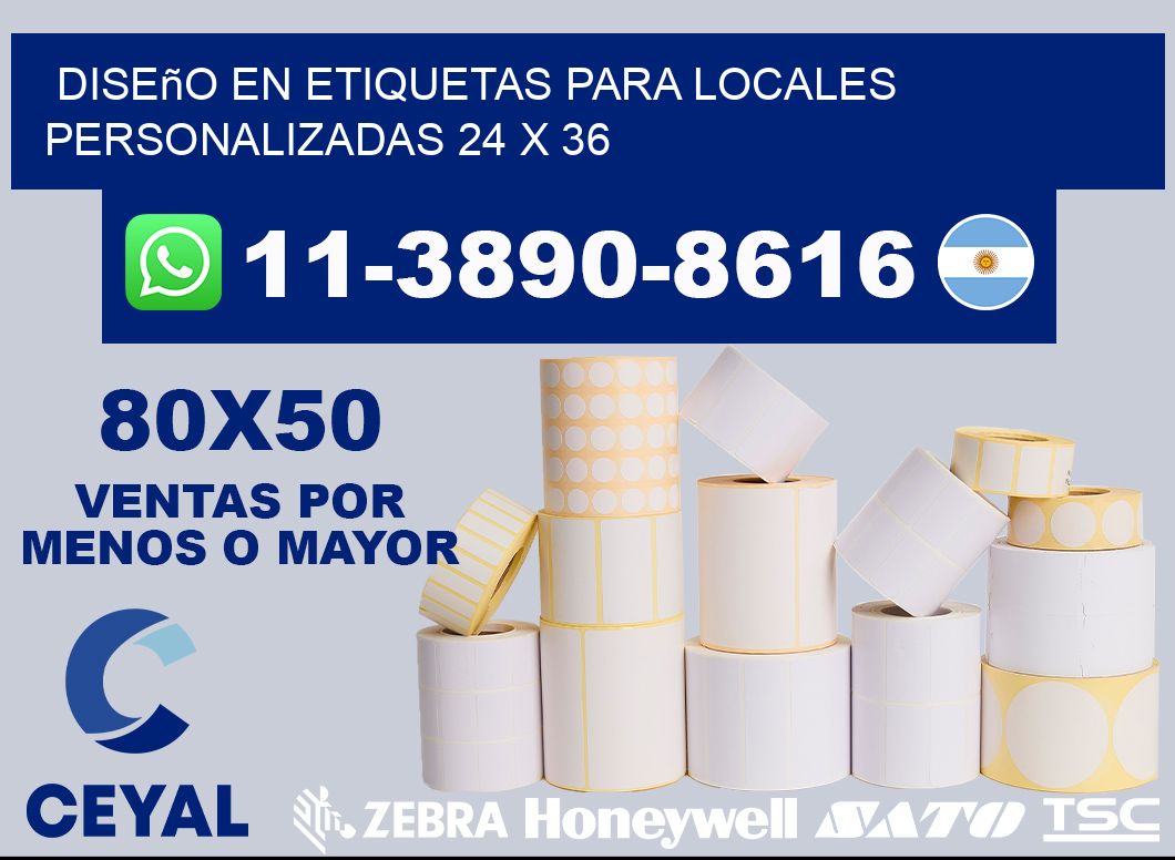 diseño en etiquetas para locales personalizadas 24 x 36