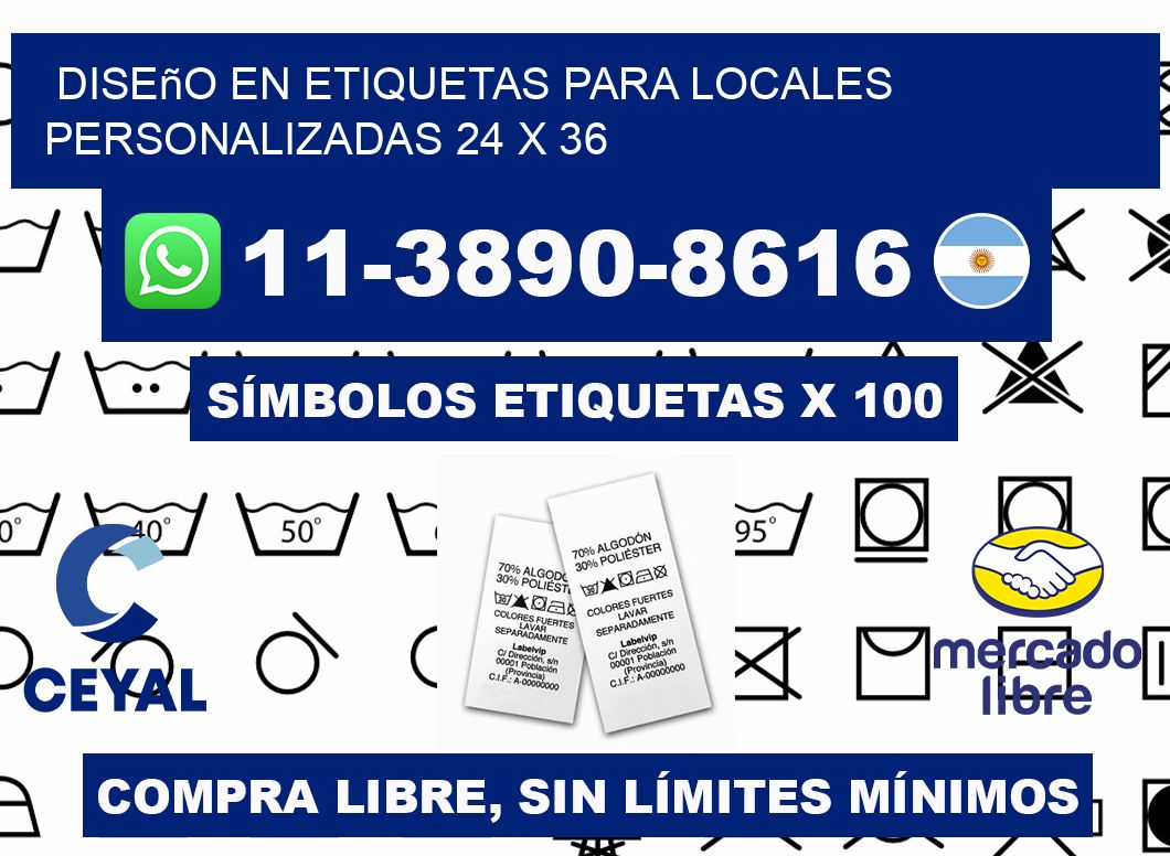 diseño en etiquetas para locales personalizadas 24 x 36