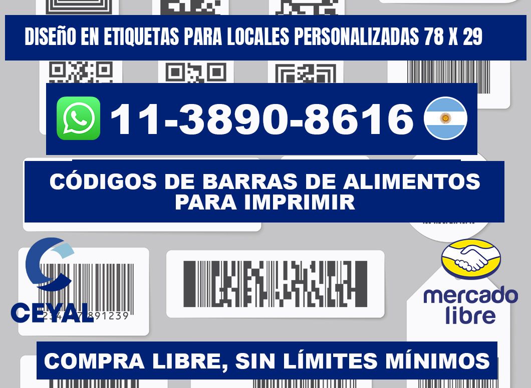 diseño en etiquetas para locales personalizadas 78 x 29