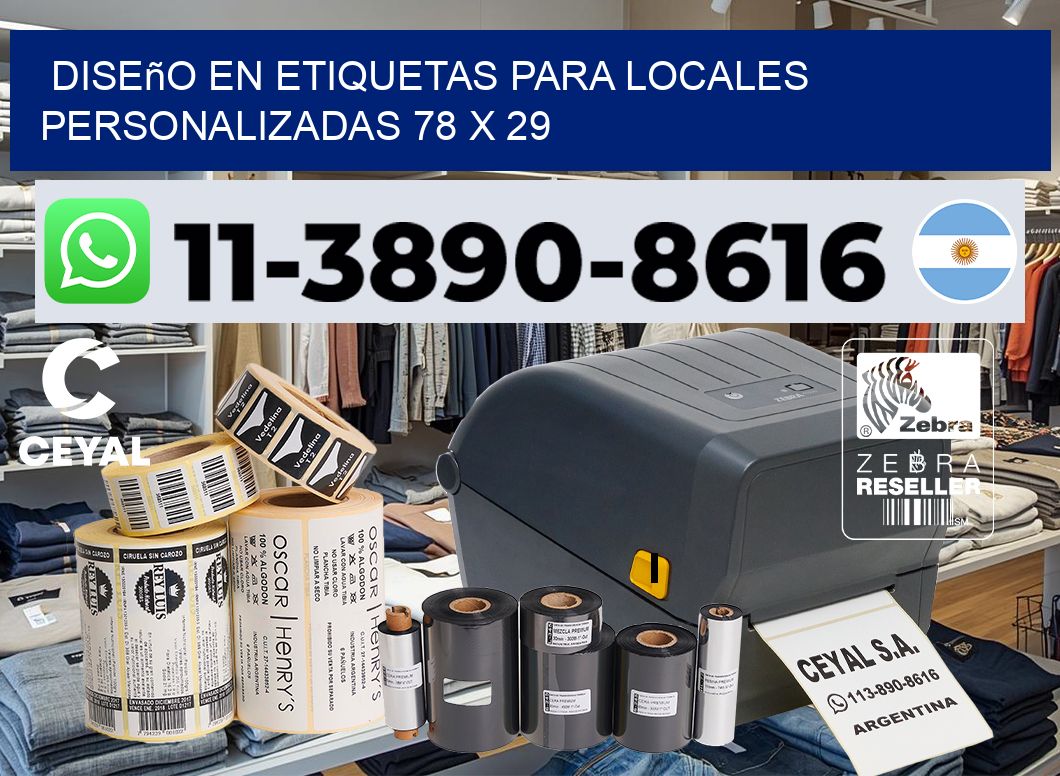 diseño en etiquetas para locales personalizadas 78 x 29