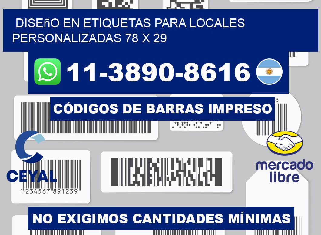 diseño en etiquetas para locales personalizadas 78 x 29
