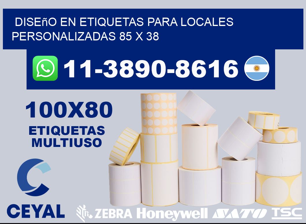 diseño en etiquetas para locales personalizadas 85 x 38