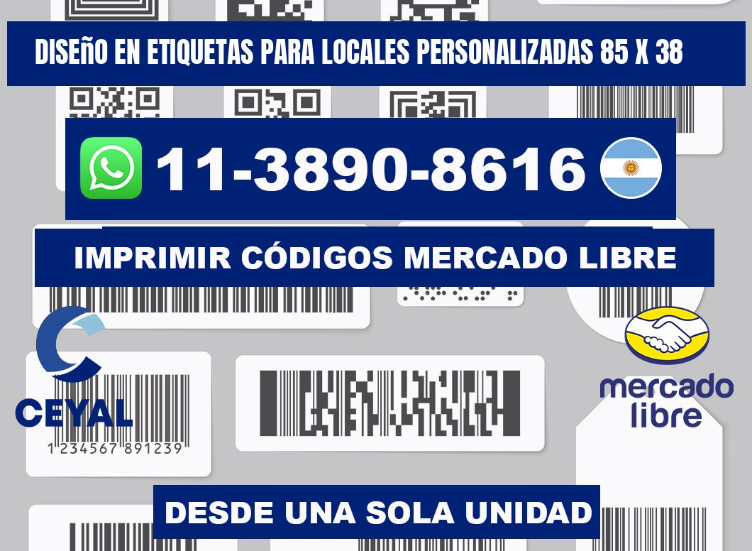 diseño en etiquetas para locales personalizadas 85 x 38
