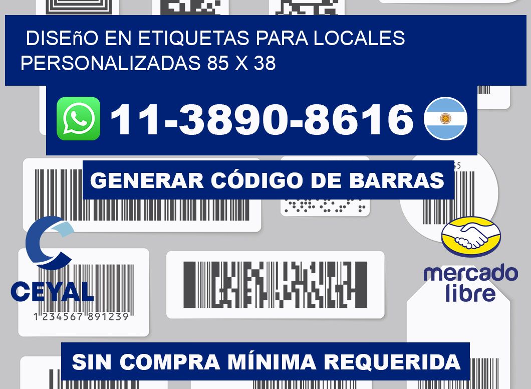 diseño en etiquetas para locales personalizadas 85 x 38