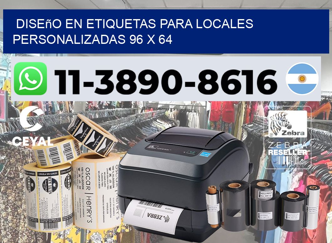 diseño en etiquetas para locales personalizadas 96 x 64