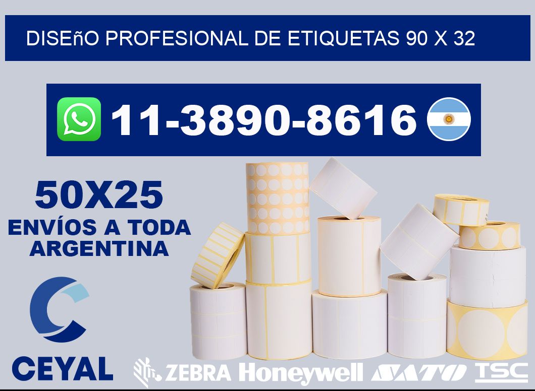 diseño profesional de etiquetas 90 x 32