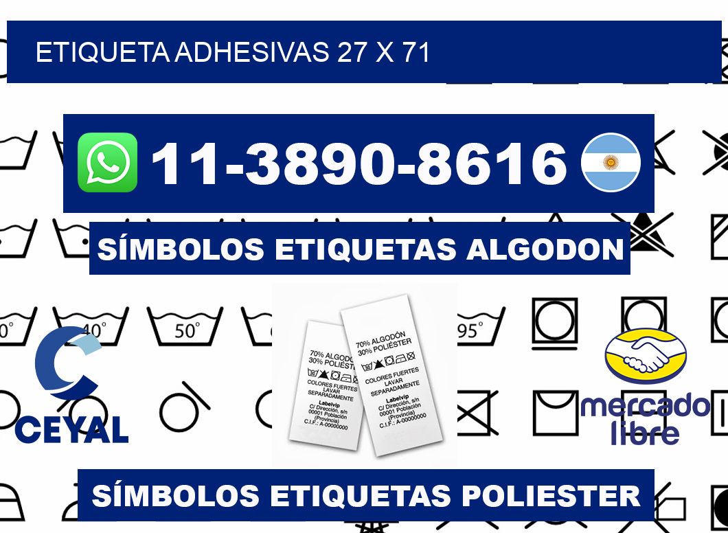 etiqueta adhesivas 27 x 71