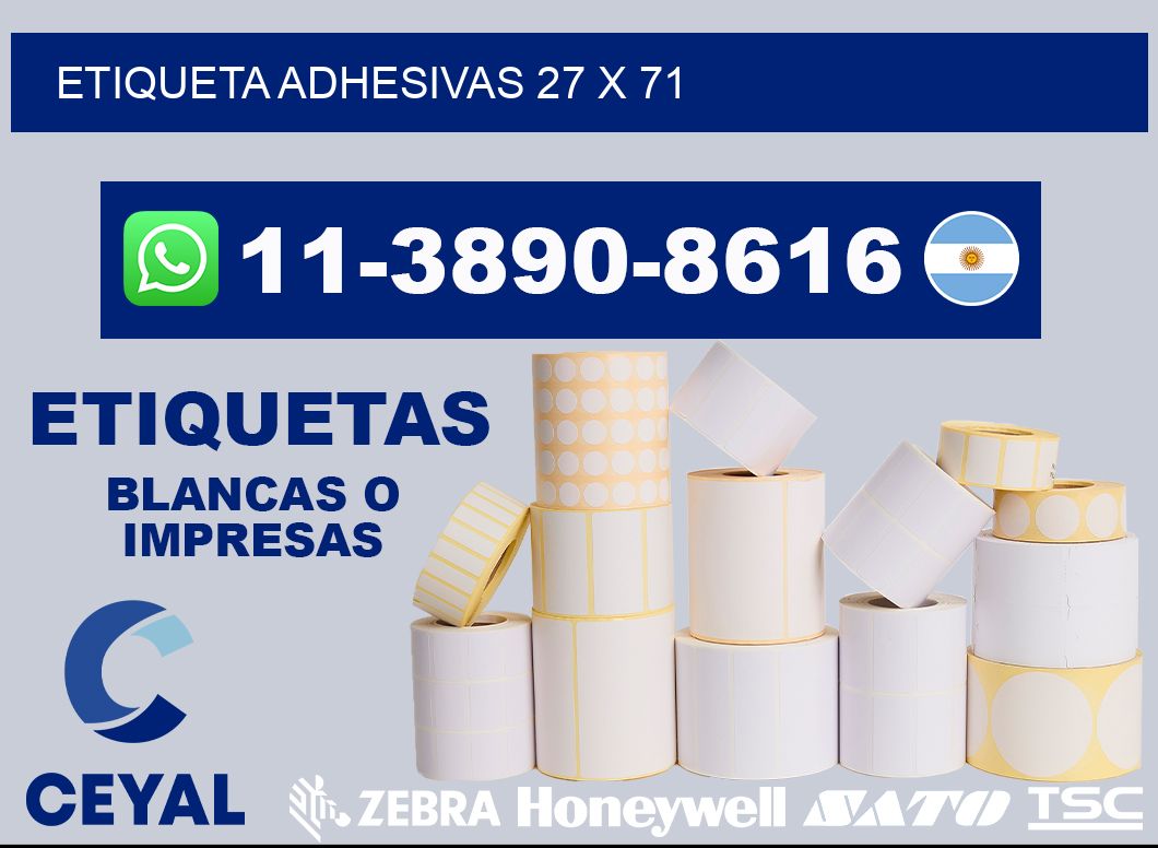 etiqueta adhesivas 27 x 71