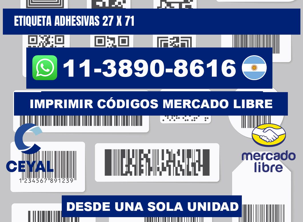 etiqueta adhesivas 27 x 71