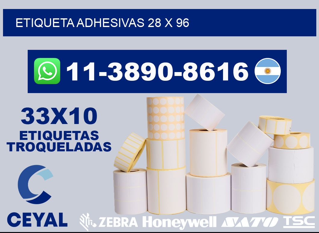 etiqueta adhesivas 28 x 96