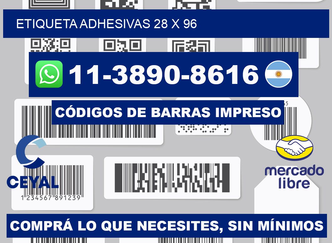 etiqueta adhesivas 28 x 96