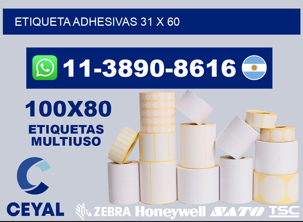 etiqueta adhesivas 31 x 60