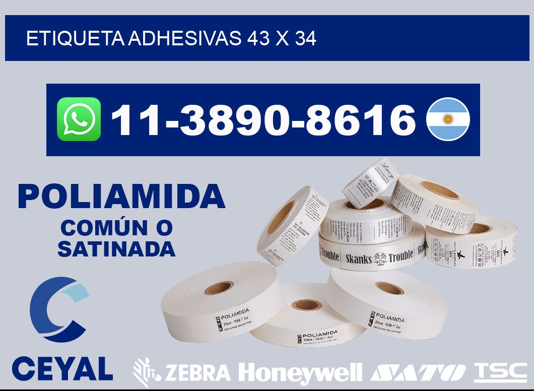 etiqueta adhesivas 43 x 34