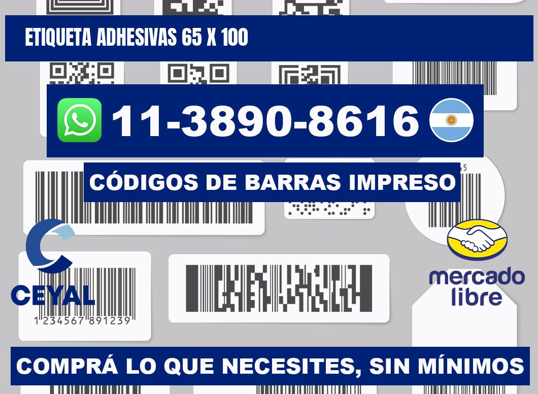 etiqueta adhesivas 65 x 100