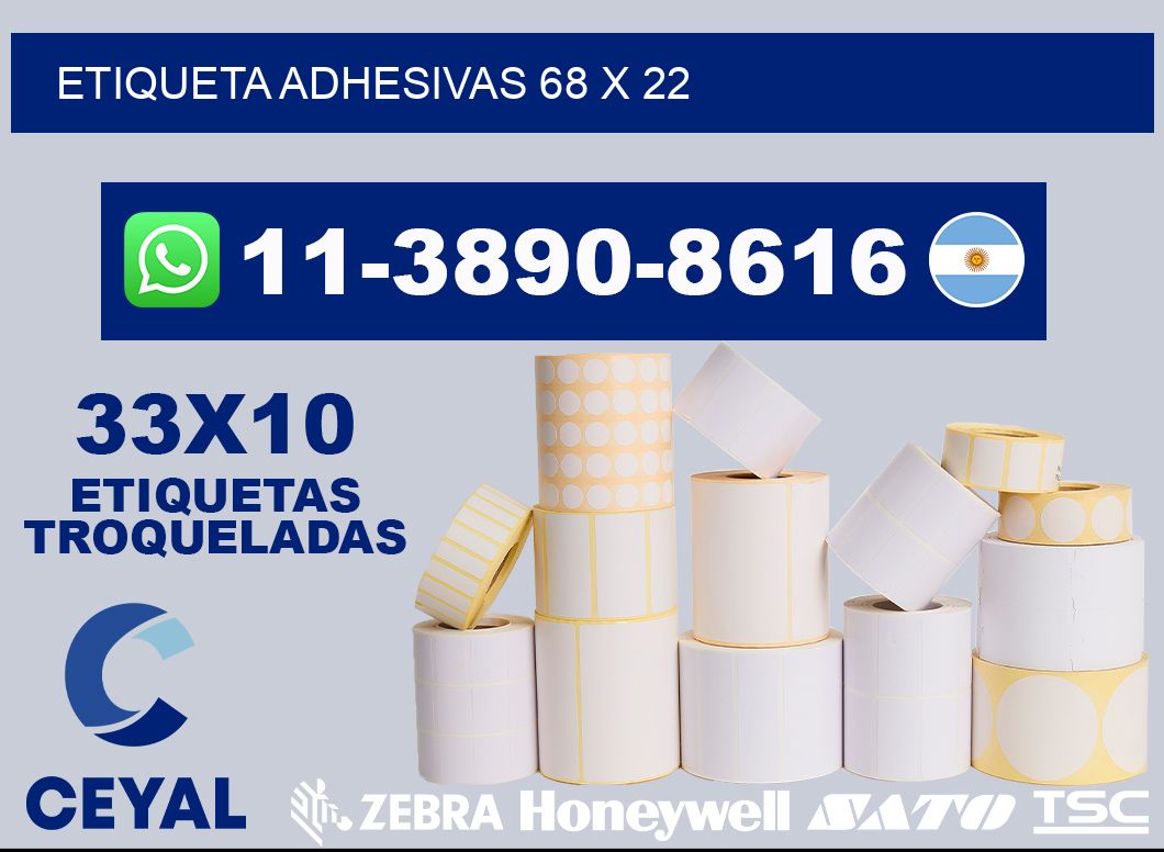 etiqueta adhesivas 68 x 22