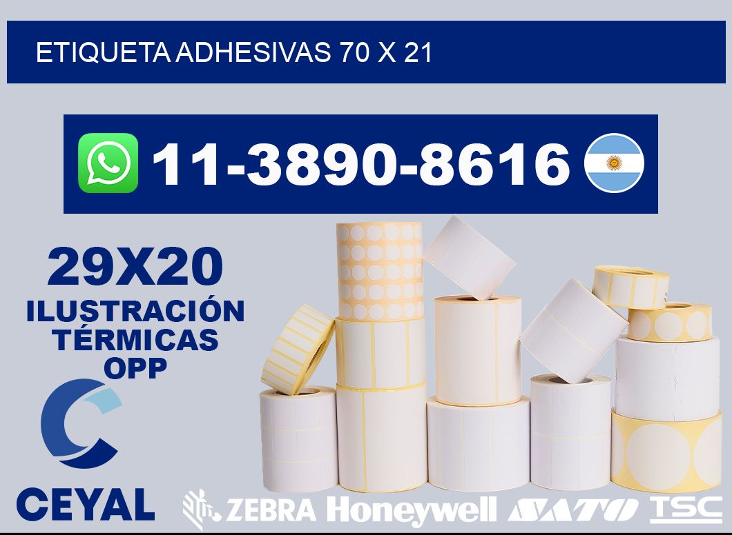 etiqueta adhesivas 70 x 21