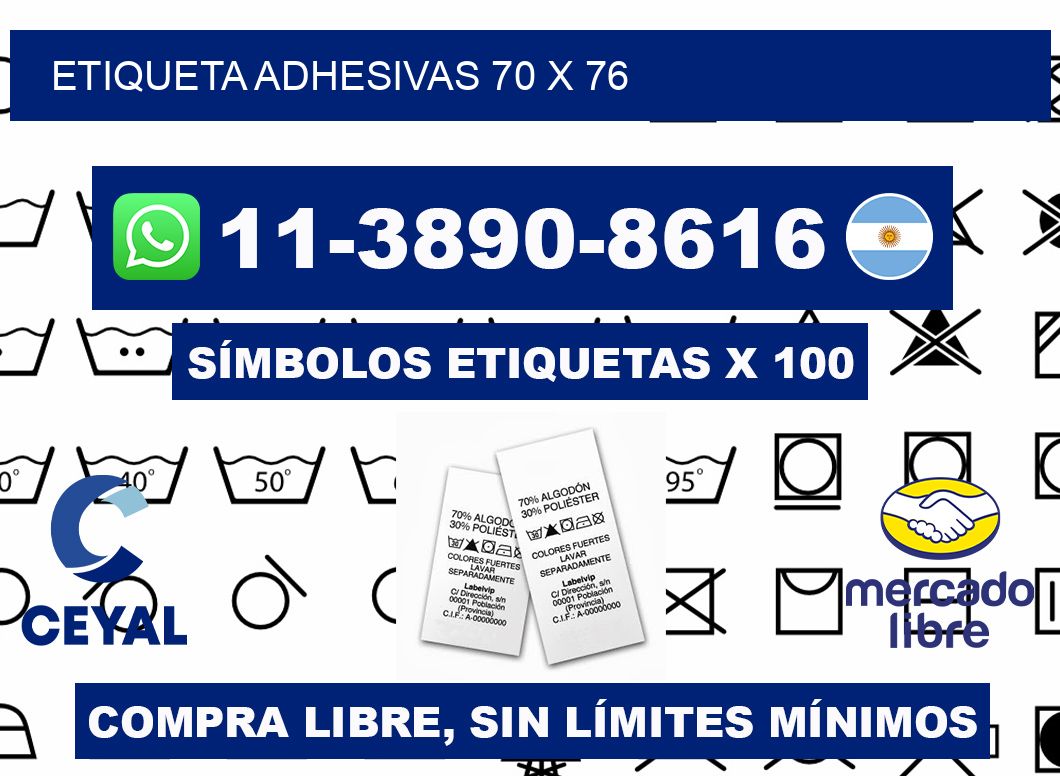 etiqueta adhesivas 70 x 76