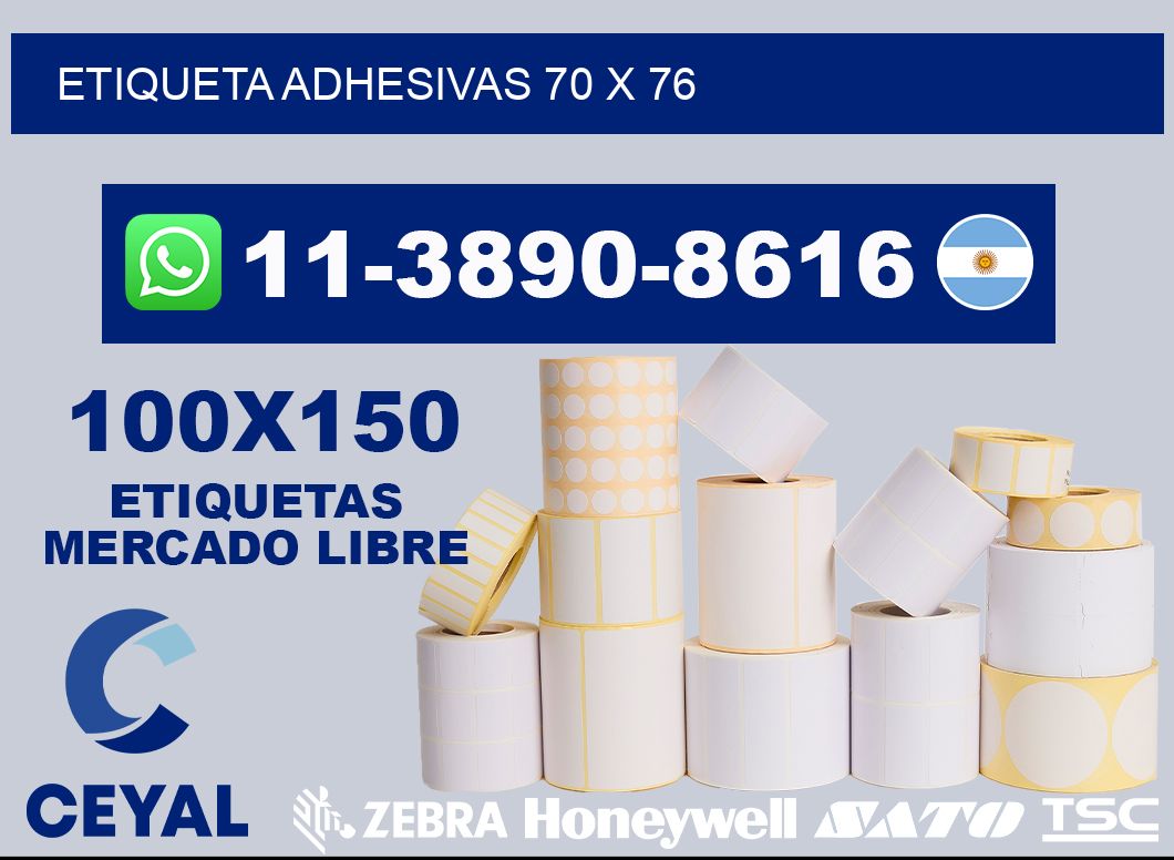 etiqueta adhesivas 70 x 76