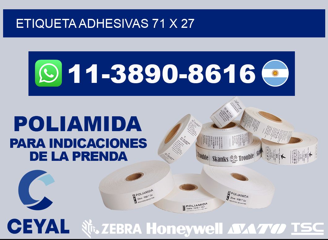 etiqueta adhesivas 71 x 27