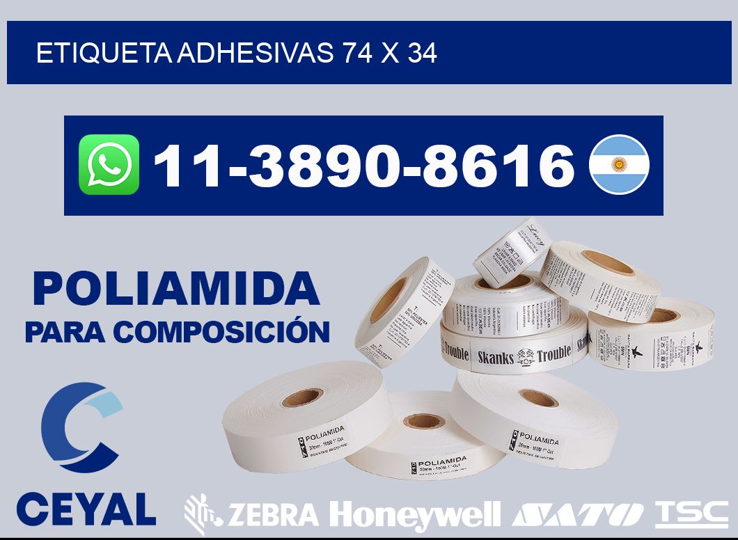 etiqueta adhesivas 74 x 34