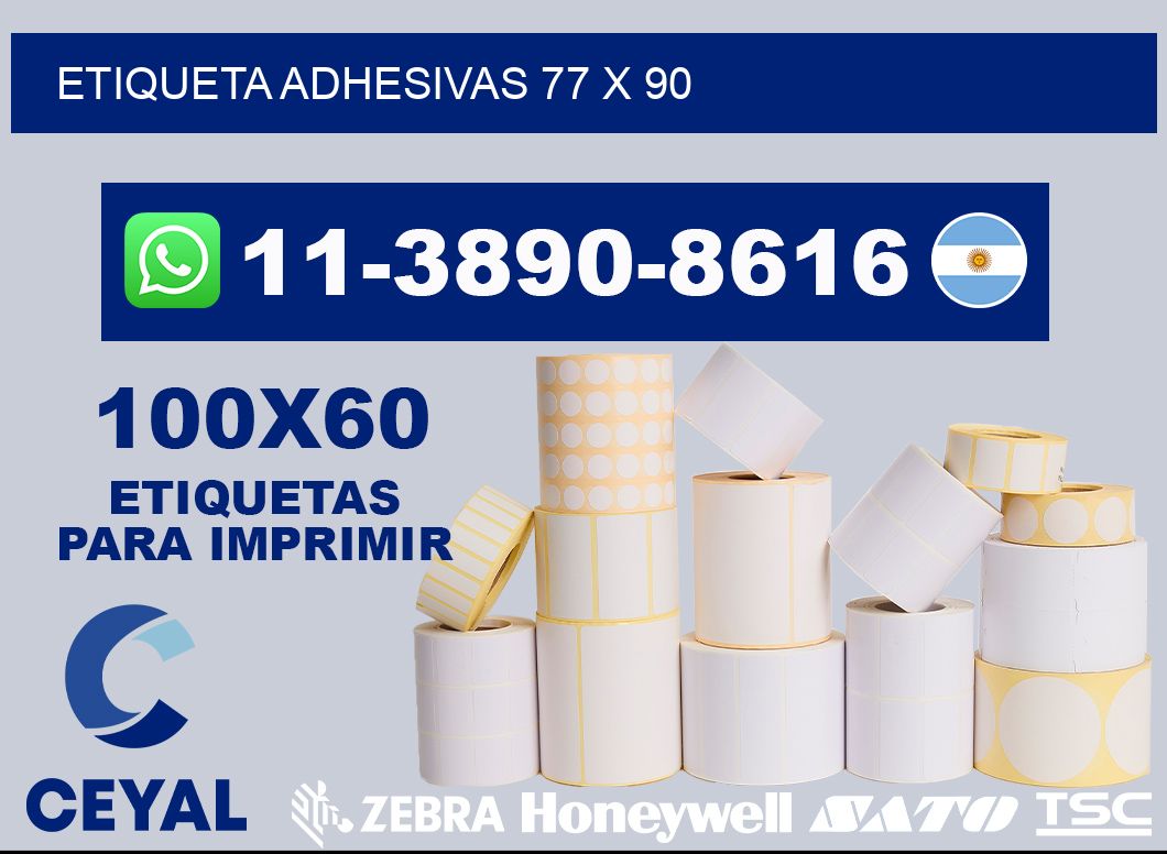 etiqueta adhesivas 77 x 90