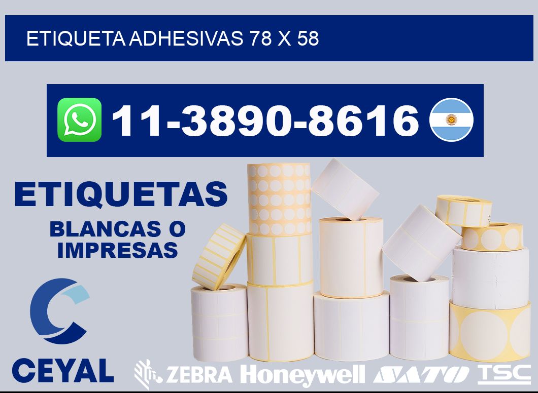 etiqueta adhesivas 78 x 58