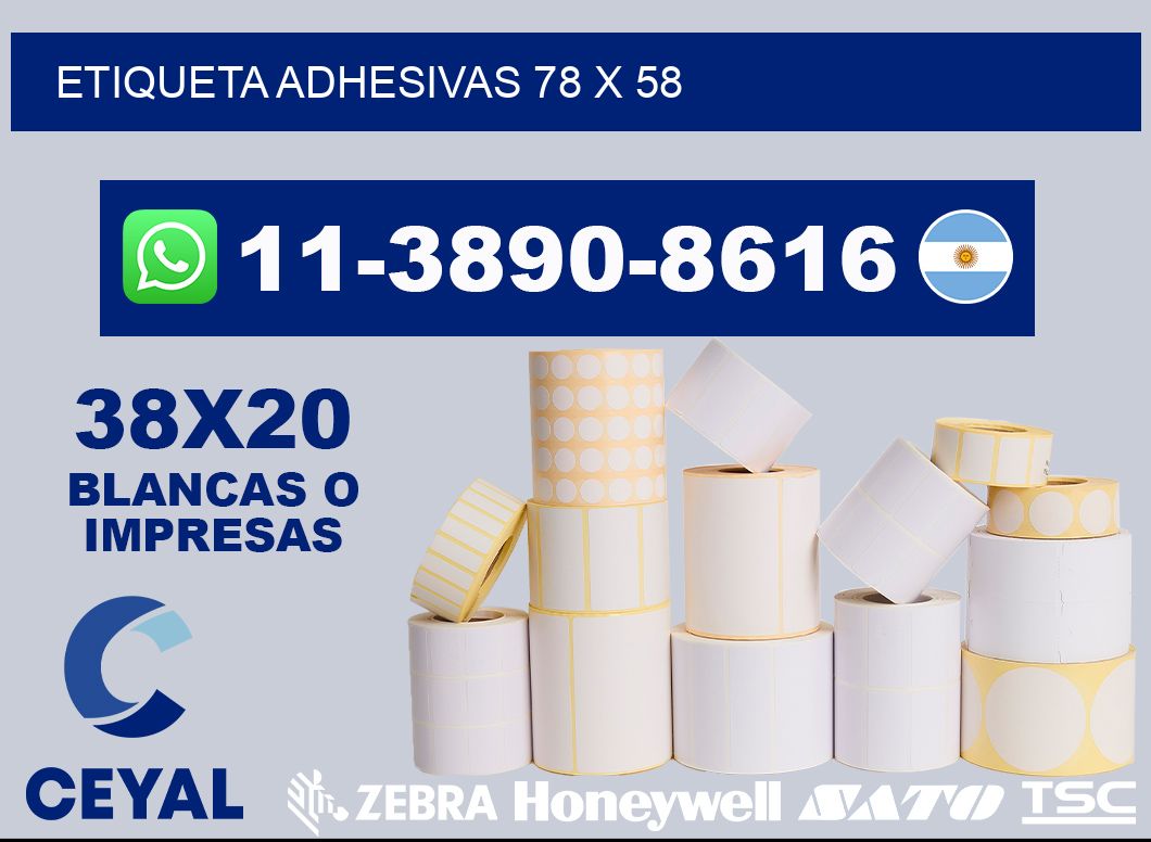 etiqueta adhesivas 78 x 58