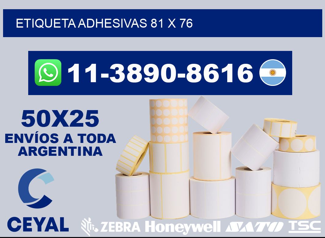 etiqueta adhesivas 81 x 76