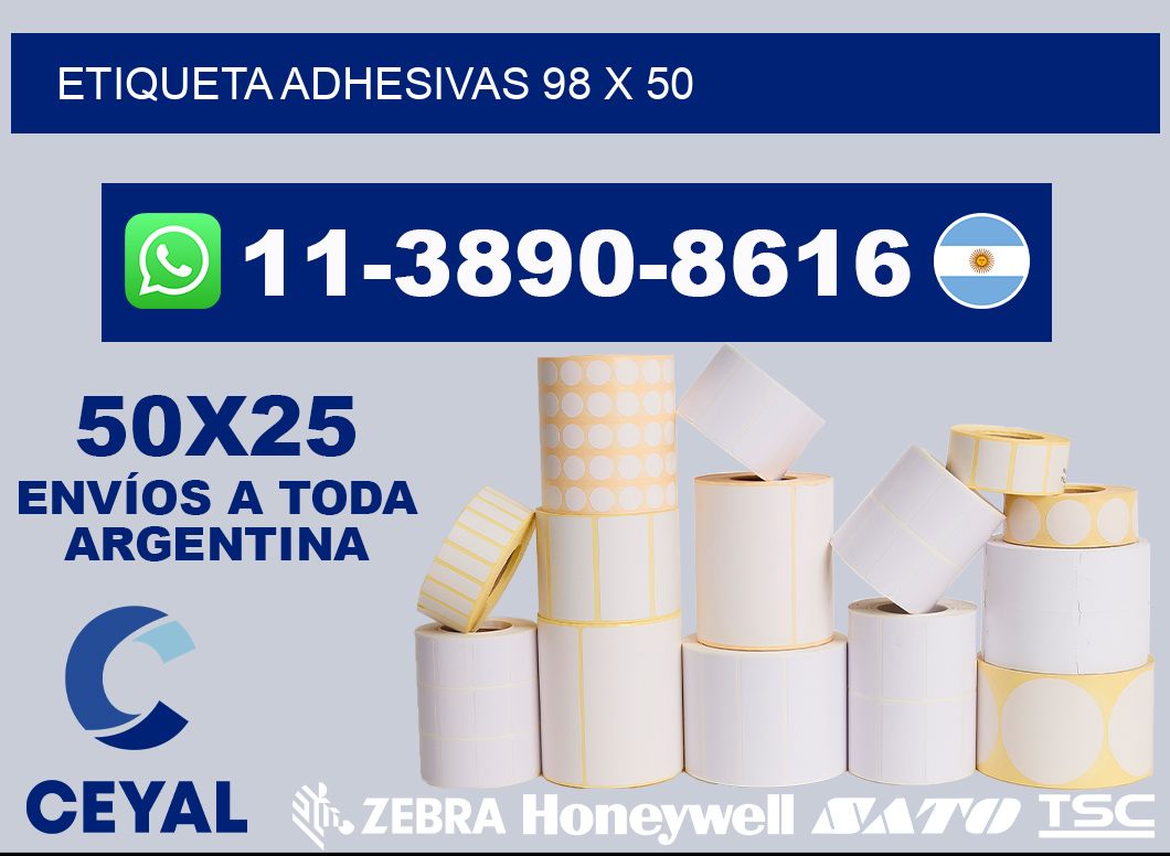 etiqueta adhesivas 98 x 50