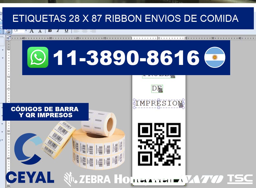 etiquetas 28 x 87 ribbon envios de comida