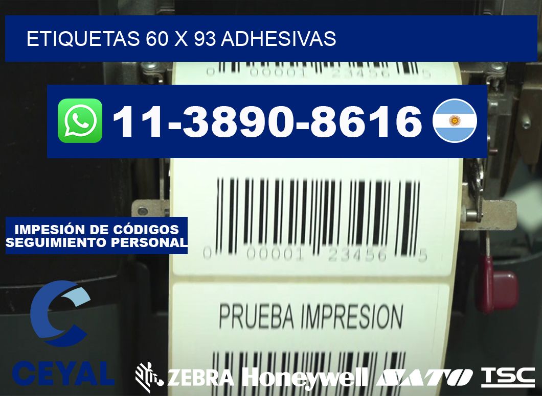 etiquetas 60 x 93 adhesivas