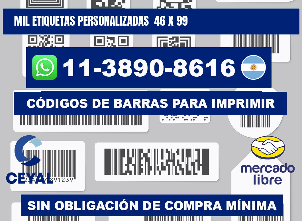 mil etiquetas personalizadas  46 x 99