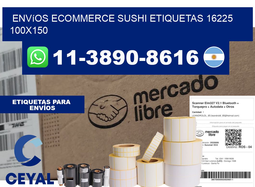 Envíos Ecommerce sushi etiquetas 16225 100x150