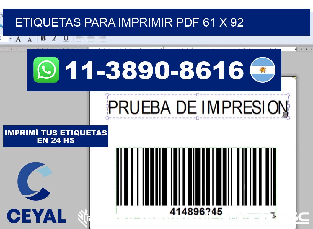 Etiquetas para imprimir PDF 61 x 92