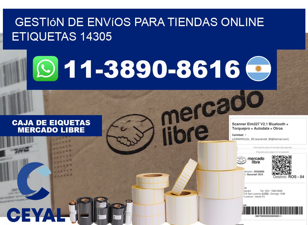 Gestión de envíos para tiendas online etiquetas 14305