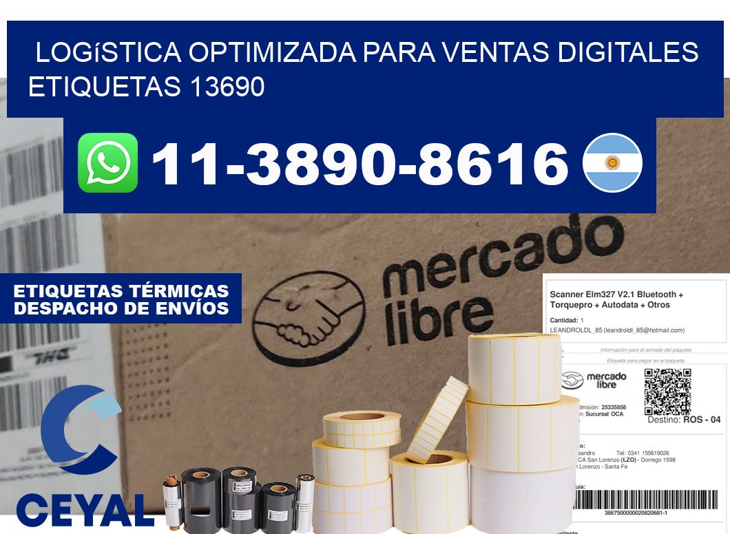 Logística optimizada para ventas digitales  etiquetas 13690