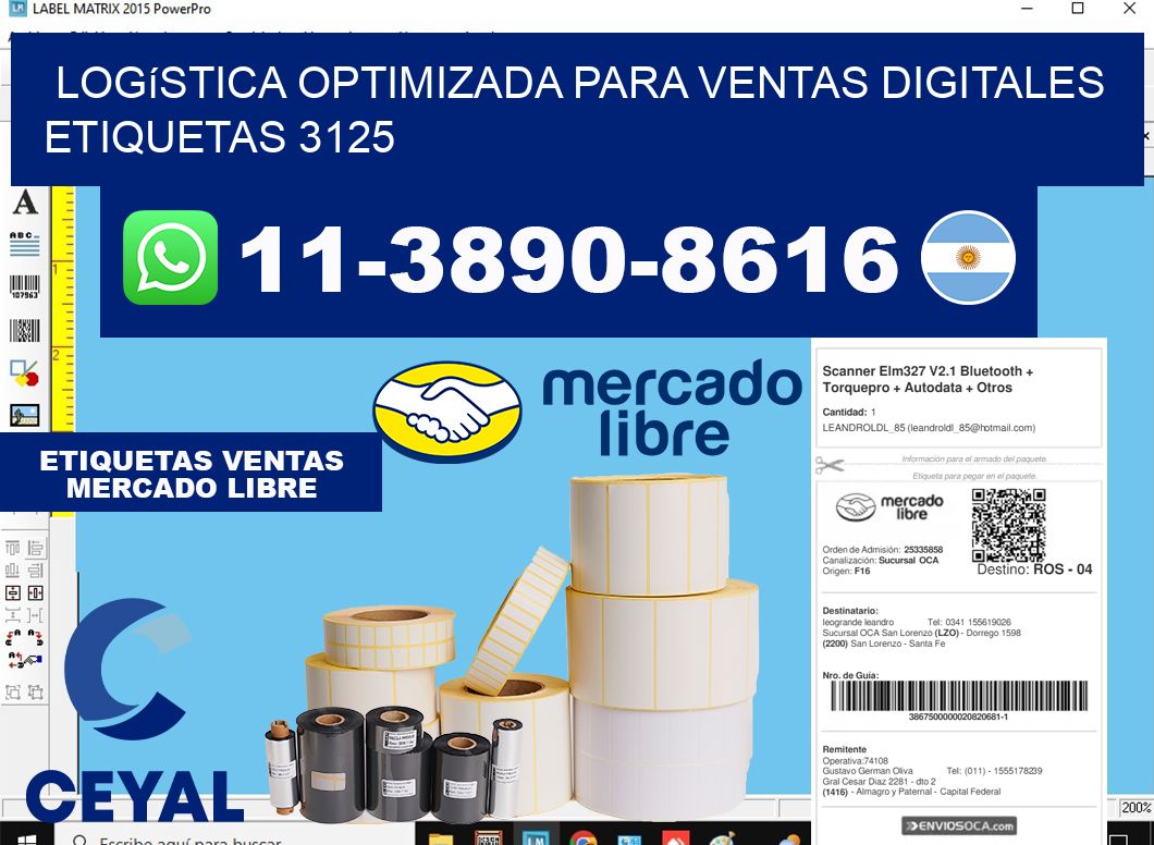 Logística optimizada para ventas digitales etiquetas 3125