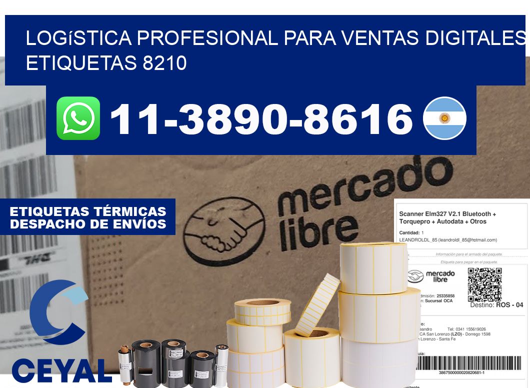 Logística profesional para ventas digitales  etiquetas 8210