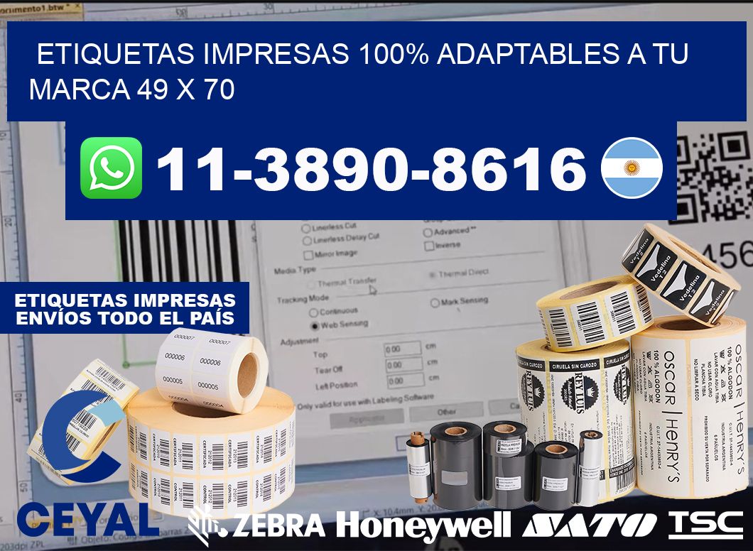 etiquetas impresas 100% adaptables a tu marca 49 x 70