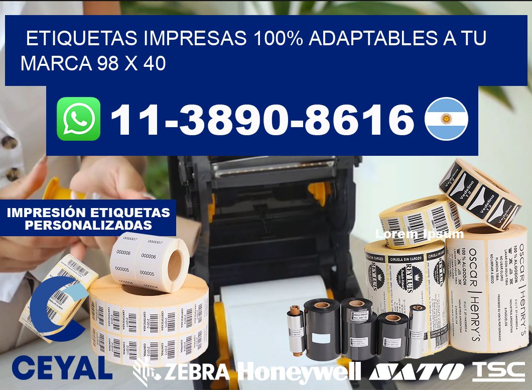 etiquetas impresas 100% adaptables a tu marca 98 x 40