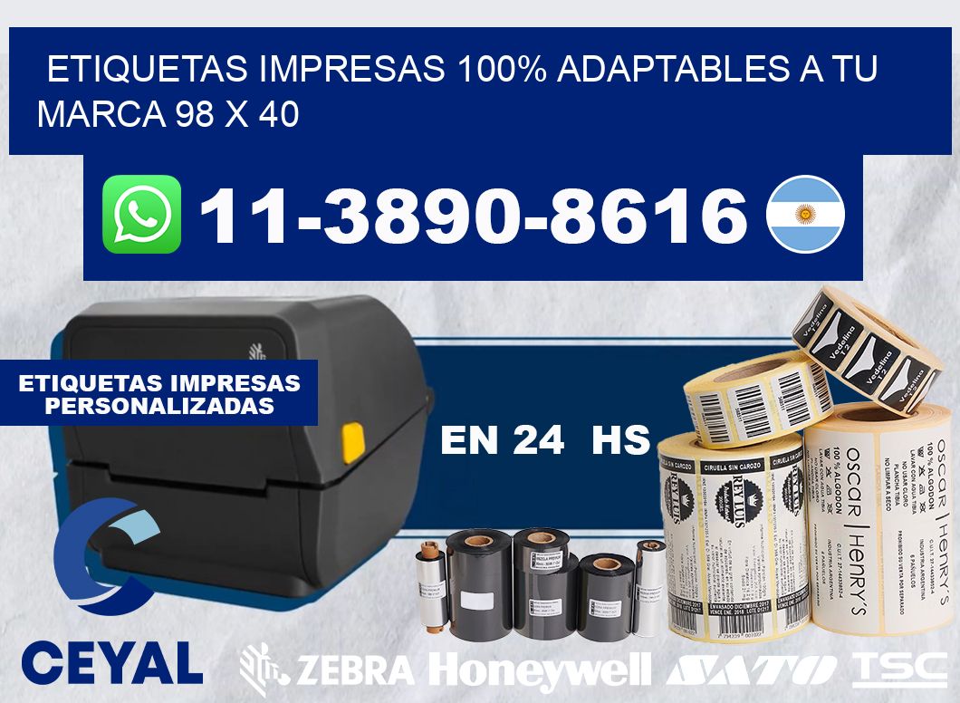 etiquetas impresas 100% adaptables a tu marca 98 x 40