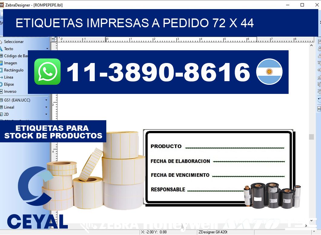 etiquetas impresas a pedido 72 x 44