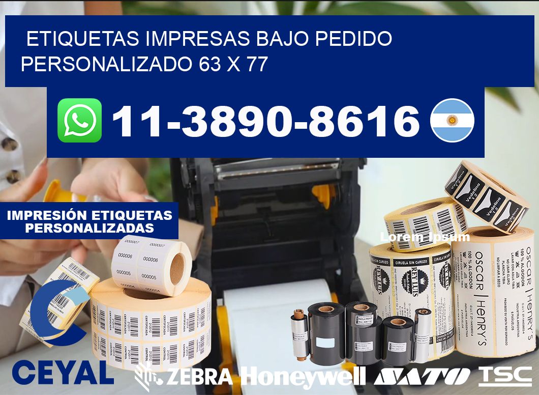 etiquetas impresas bajo pedido personalizado 63 x 77