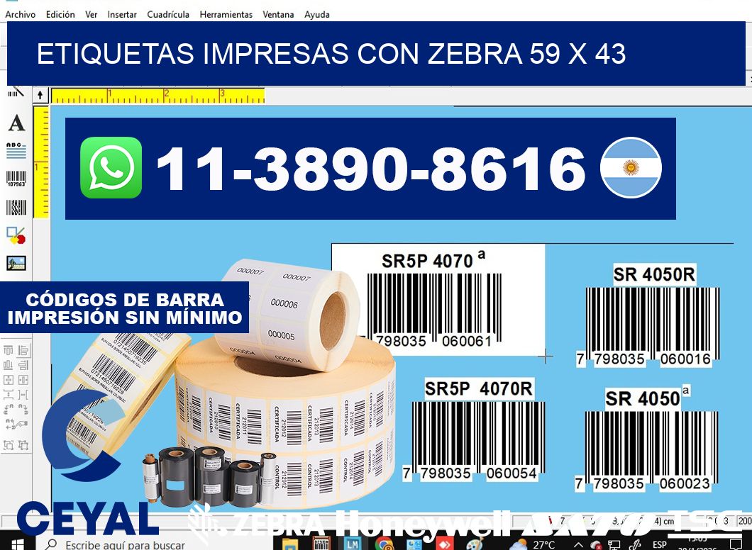 etiquetas impresas con zebra 59 x 43